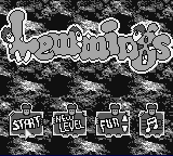 Lemmings title screen for GameBoy